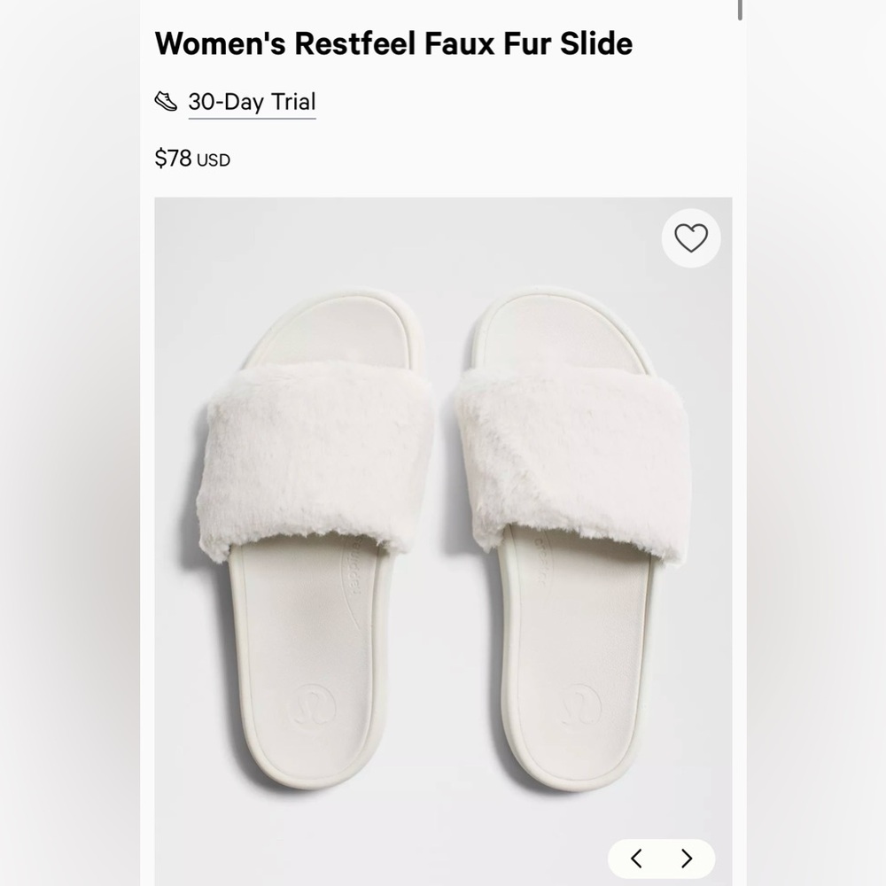 Women's White Fur Slide Sandals